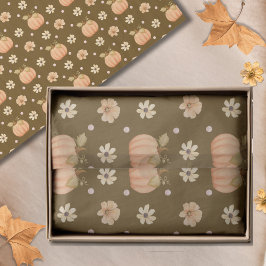 Modernes Orangefarbenes Wasserfarbenpumpenmuster Seidenpapier