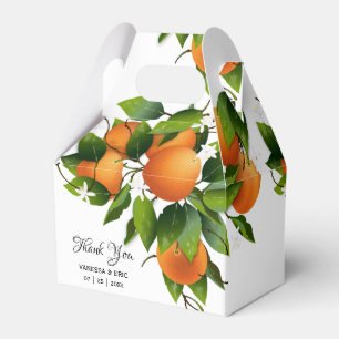 Modernes Orangenfrucht Hochzeit Geschenkschachtel