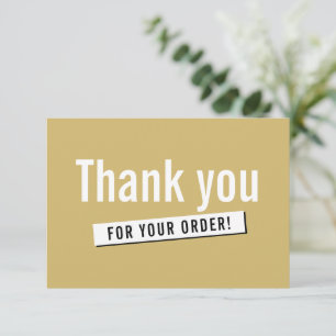 MODERNES ORDER INSERT Geschäft Danke Gold
