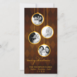 Modernes Ornament Gold & Brown Frohe Weihnachten