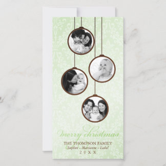 Modernes Ornament Grün & Braun Frohe Weihnachten