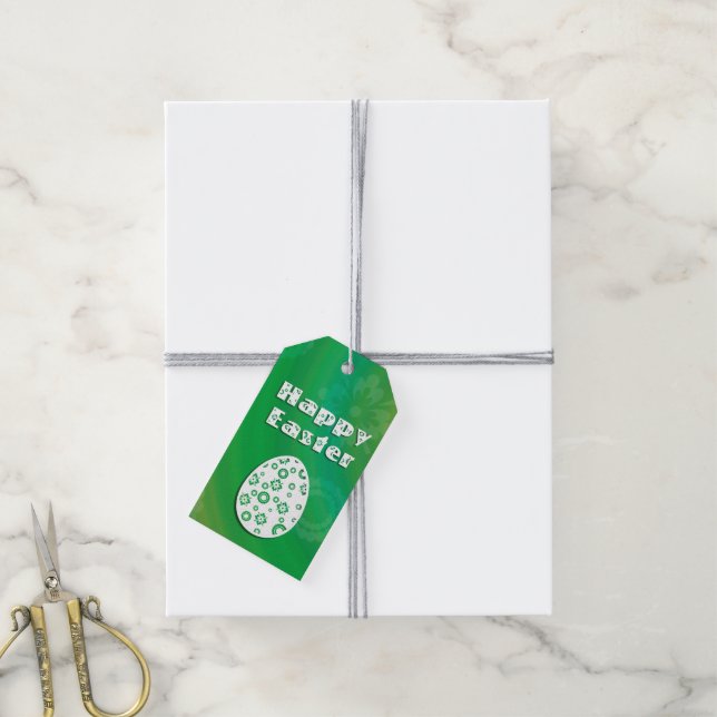 Modernes Ostereier Retro Papier Art Geschenkanhänger (Mit Garn)