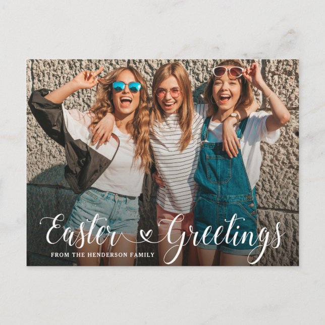 Modernes Ostergruss-Foto Postkarte (Vorderseite)