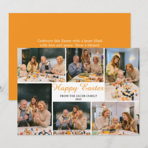 Modernes Ostern, Familiensammlung mit sechs Fotos Feiertagskarte