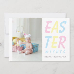 Modernes Ostern wünscht Pastel Personalisiertes Fo Feiertagskarte
