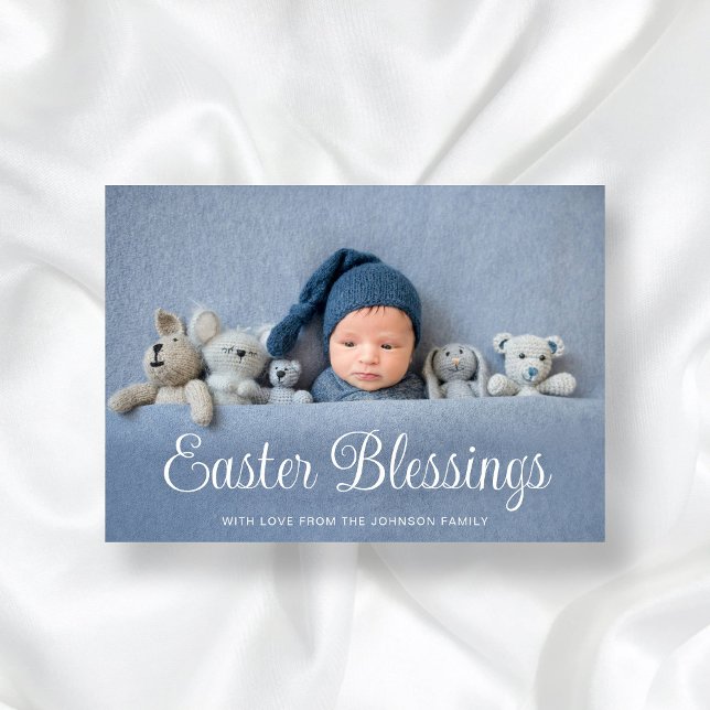 Modernes Ostersegen-Foto Feiertagskarte (Modern Easter Blessings Photo Holiday Card)