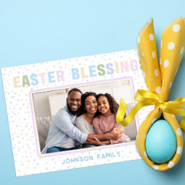 Modernes Ostersegen Wasserfarben Foto Karte