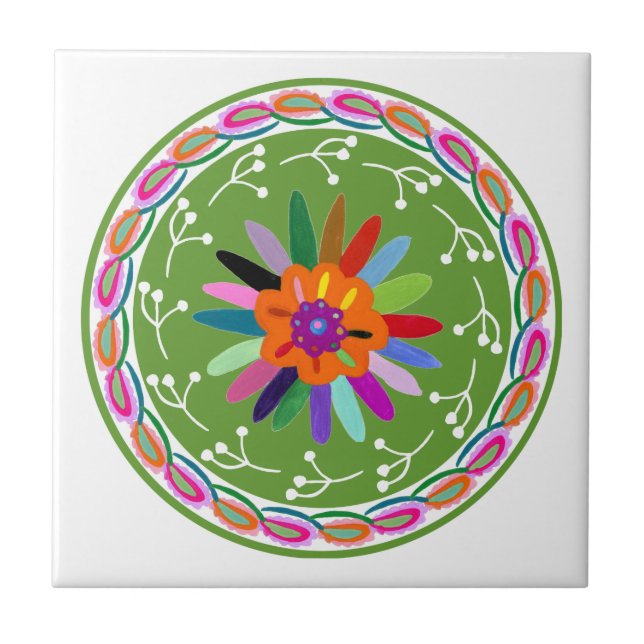 Modernes Otomi-Design Fliese (Vorderseite)