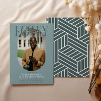 Modernes Oval Foto & Unterschrift 40. Geburtstag