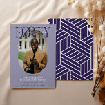 Modernes Oval Foto & Unterschrift 40. Geburtstag Einladung<br><div class="desc">Moderne stilvolle 40. Geburtstagseinladung. Das Design beinhaltet ein ovales Foto des Geburtstagsmädchens/Jungen, die elegante Schrift "FORTY" mit dem Namen der Personen in der Signatur-Schrift über dem oberen Teil und eine einfache Geburtstagsgeschenk-Vorlage, die sich leicht mit Ihren eigenen Details anpassen lässt. Die Farben können auch an das eigene Party angepasst werden....</div>