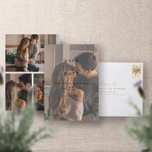 Modernes Overlay 4 Foto Typografie Hochzeit Save The Date