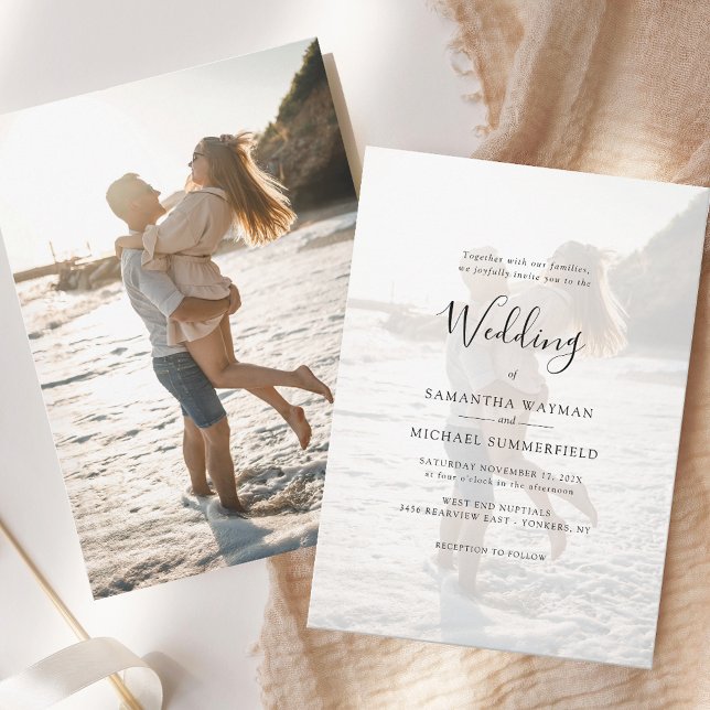 Modernes Overlay-Foto Einladung (Modern Photo Overlay Wedding Invitation.)