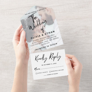 Modernes Overlay-Foto - Hochzeit individuell gesta All In One Einladung