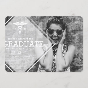 Modernes Overlay   RN Graduation Party Foto Einladung