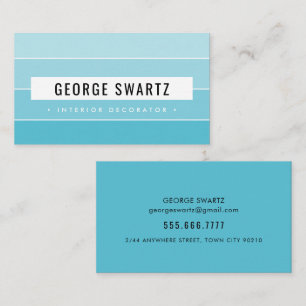 MODERNES PAINT SWATCH einfaches, fett blaues Himme Visitenkarte