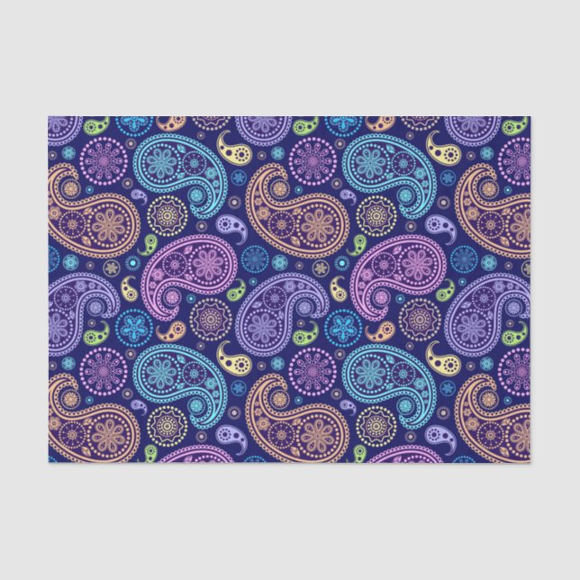 Modernes Paisley-Muster Seidenpapier (Vorderseite)