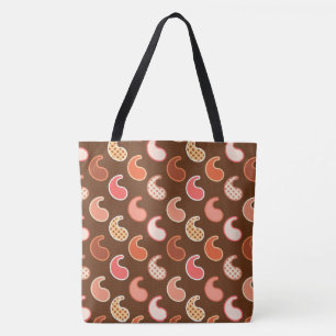 Modernes Paisleymuster, Erdtöne, Kakaobrüben Tasche