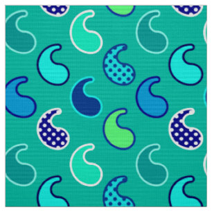 Modernes Paisleymuster, -Türkis, -BLAU und -aqua Stoff