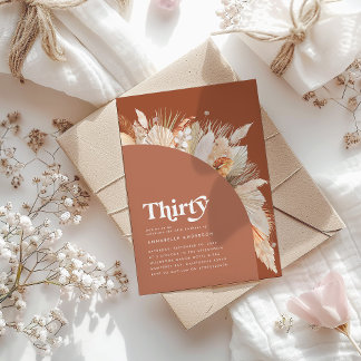 Modernes Pampasgras 30. Geburtstag Terrakotta