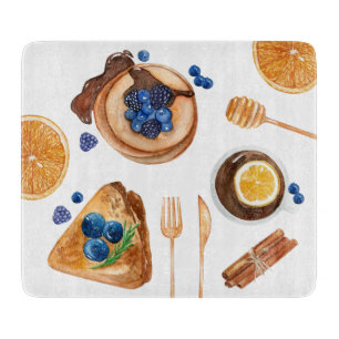 Modernes Pancakes Küche Schönes Frühstück Schneidebrett