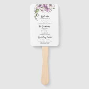 Modernes Pansy-Hochzeitsprogramm Fächer