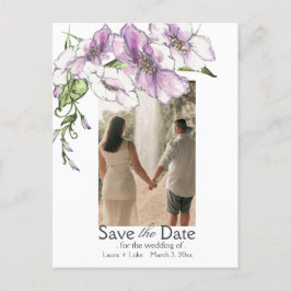 Modernes Pansy-Save the Date-Foto Postkarte