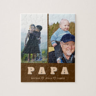 Modernes Papa-Puzzle mit Fotos der Enkelkinder