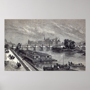 Modernes Paris: Der Pont Neuf, 1845 Poster