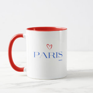 Modernes Paris-Design mit Tasse des Roten Herzens