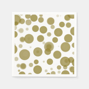 Modernes Party aus Gold und Weiß Polka Dot Bubbles Serviette