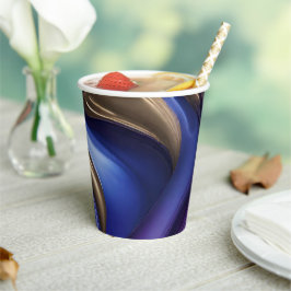 Modernes Party - Blau Lila und Gold Pappbecher