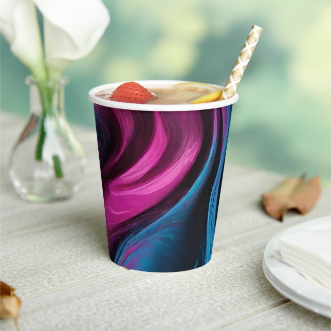 Modernes Party - Blau und Rosa- Pappbecher (In Situ)