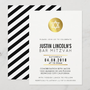 MODERNES Party des BAR MITZVAH LADEN Einladung