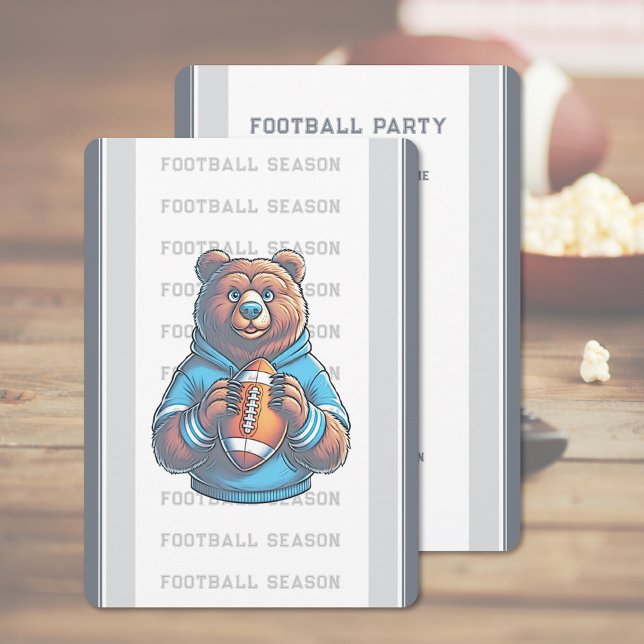 Modernes Party Einladung (Football Party Invitation (front and back))