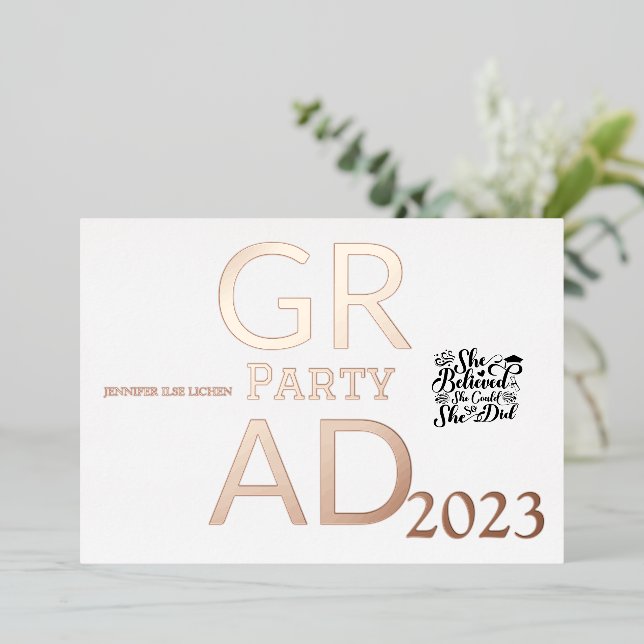 MODERNES PARTY FOLIENEINLADUNG (Stehend vorne)