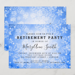 Modernes Party für Altersversorgung Blue Winter Bo Einladung