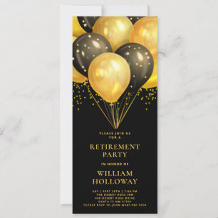 Modernes Party für die Altersvorsorge Gold Black B Einladung