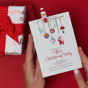Modernes Party für moderne Aquarellen Weihnachten Einladung