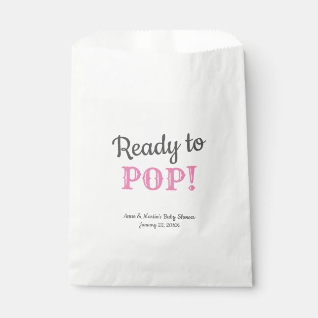 Modernes Party für Pop Pink Girl Baby Dusche Geschenktütchen (Vorderseite)