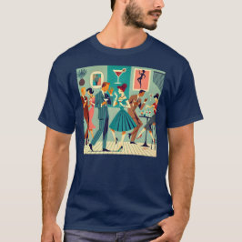 Modernes Party Mitte des Jahrhunderts Der Martini- T-Shirt