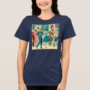 Modernes Party Mitte des Jahrhunderts Der Martini- Tri-Blend Shirt
