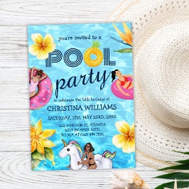 Modernes Party Sommermädchen Geburtstag Einladung