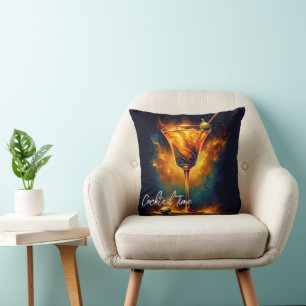 Modernes Party Time Neon Personalisiert Kissen