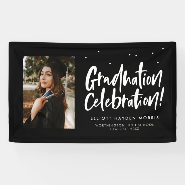 Modernes Party zur Feier des Abschlusses Banner (Horizontal)