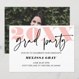 Modernes Pastel Ombre Grad Party Einladung Pink