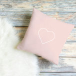 Modernes Pastel Pink & Minimalistisches Herz Kissen<br><div class="desc">Modernes Pastel Pink & Minimalistisches Herz</div>