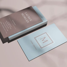 Modernes Pastell Blue Monogram Personalisiert