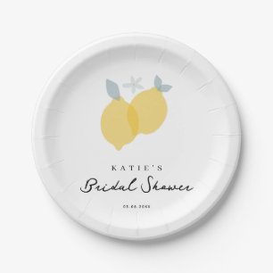 Modernes Pastell Citrus Lemons Brautparty Pappteller
