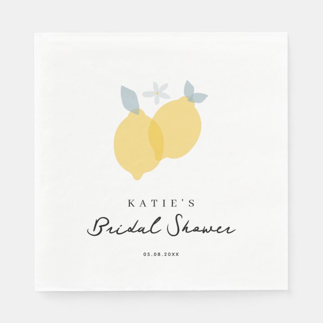 Modernes Pastell Citrus Lemons Brautparty Serviette (Vorderseite)