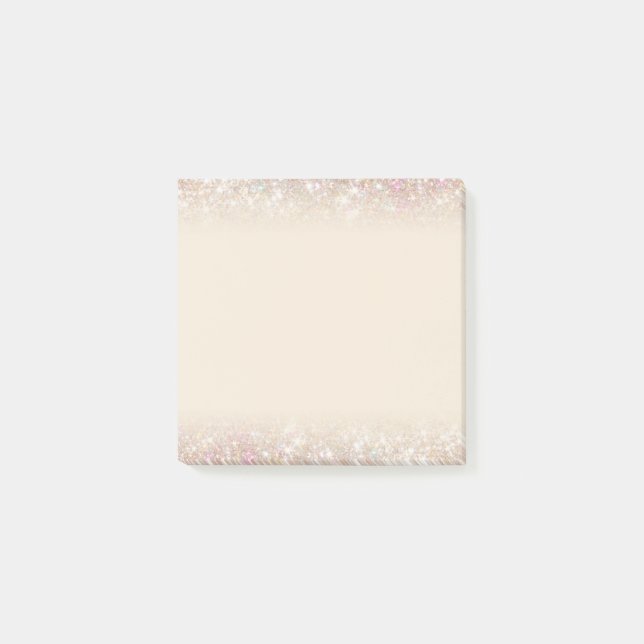 Modernes Pastell Sparkling Gold Silver Ombre Platz Post-it Klebezettel (Vorderseite)